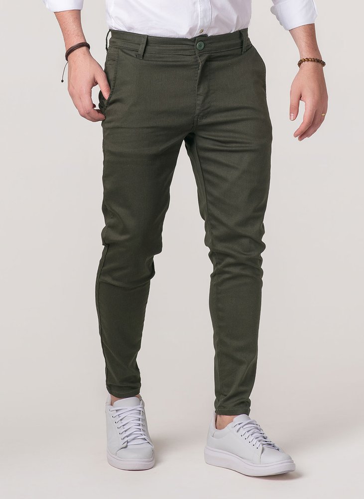01 calca alfaiataria skinny verde militar