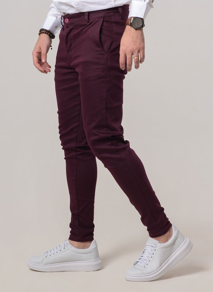 03 calca alfaiataria skinny vinho