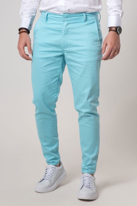 01 calca alfaiataria skinny azul turquesa