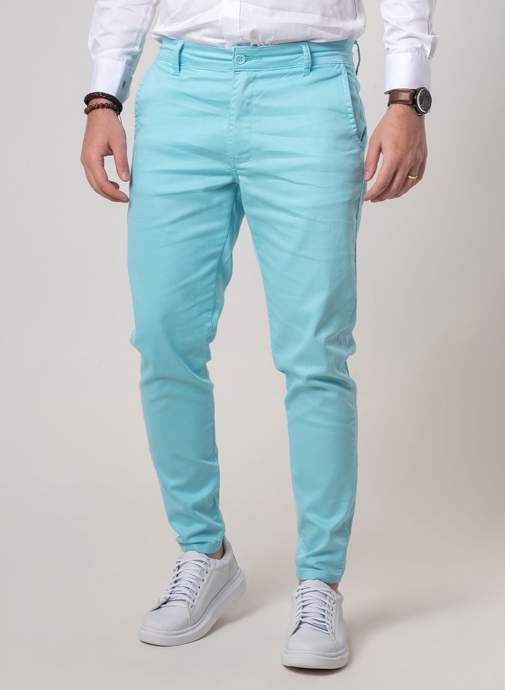 01 calca alfaiataria skinny azul turquesa