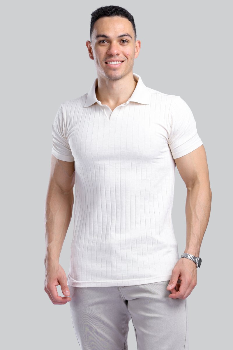 Camisa Polo Gênova Texturizada - Off-white